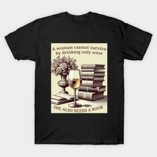 Woman, wine and books T-Shirt